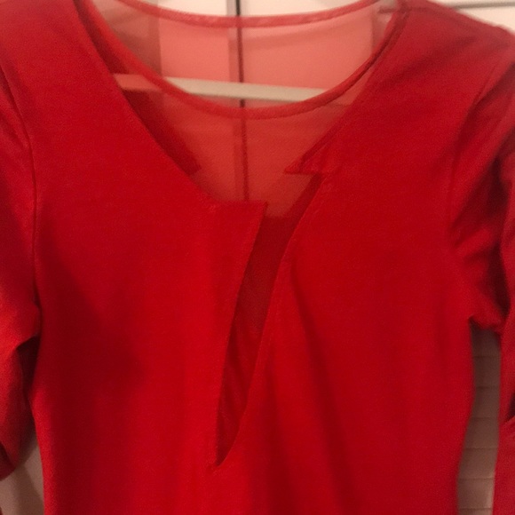 Ruby Rock Red Bodycon Mini Dress - Picture 2 of 3